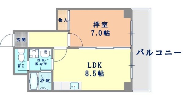 グランドハイツ阿倍野の物件間取画像